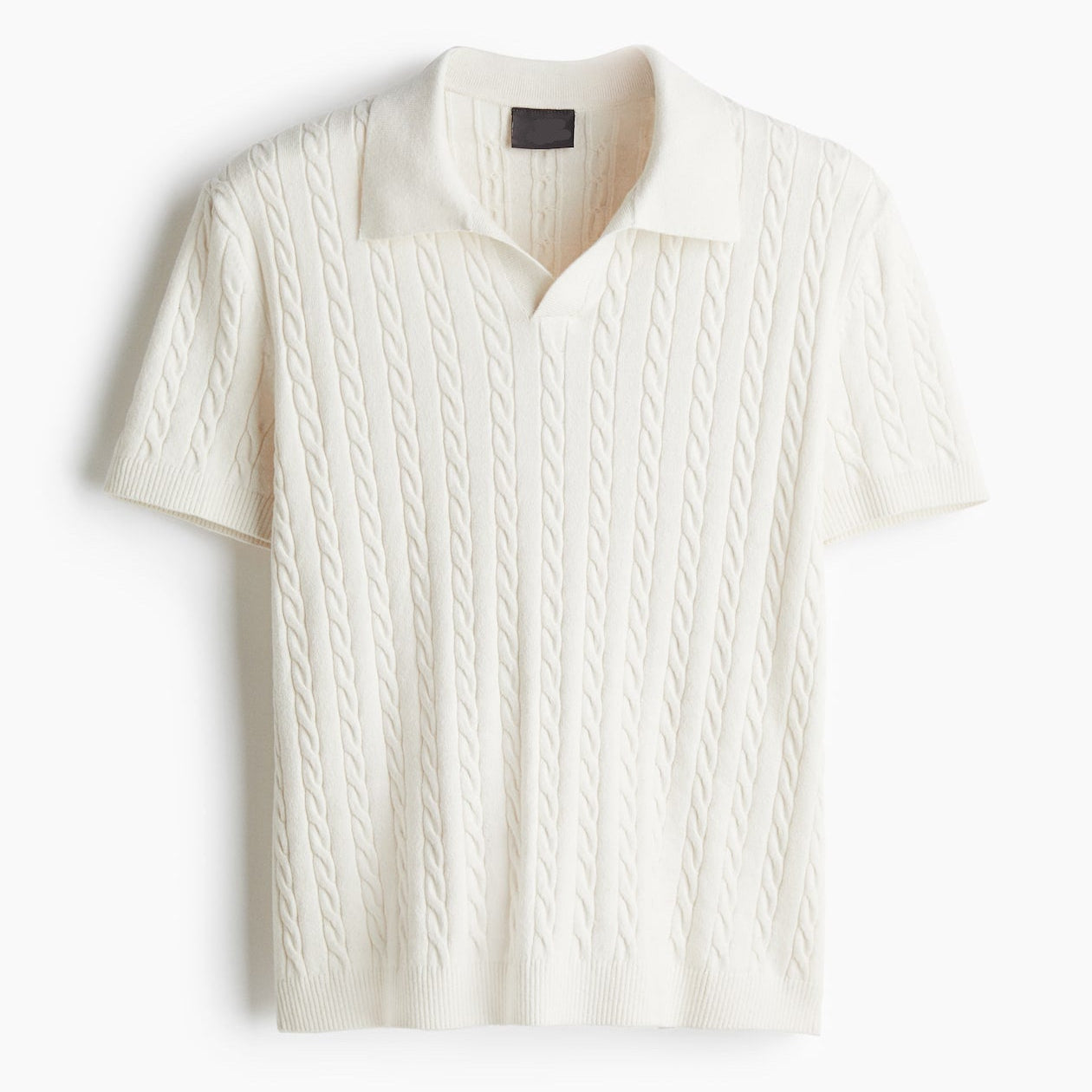 Men Rib Knit Polo T-Shirt
