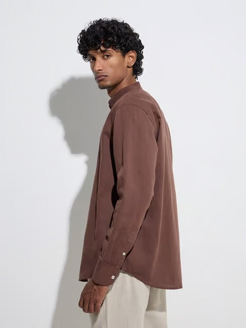 Bruńe Collar Linen Solid Shirt