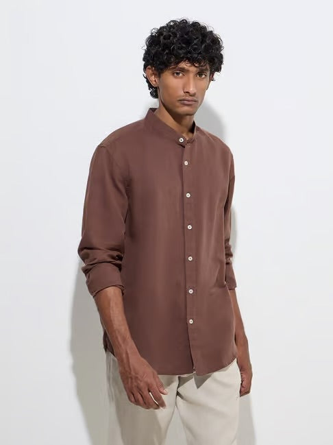 Bruńe Collar Linen Solid Shirt