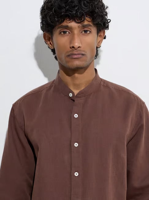 Bruńe Collar Linen Solid Shirt